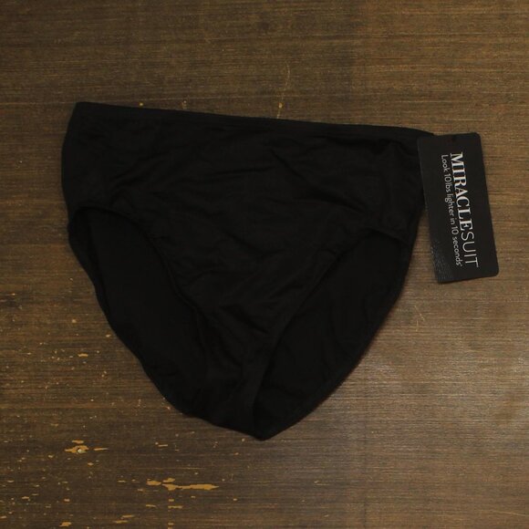 NWT Miraclesuit Womens Basic High Waist Slimming Bathing Suit Bottom Black 16 - Picture 4 of 7